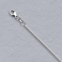 14K White Gold Diamond Cut Square Wheat Chain 1.0mm