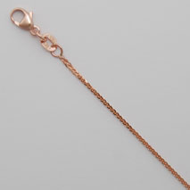 14K Rose Gold Square Diamond Cut Wheat Chain, 1.2mm