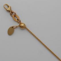 14K Yellow Gold Natural Adjustable Round Wheat Chain 0.9mm