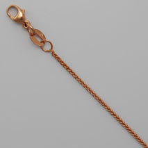 14K Rose Gold Round Wheat 0.9mm Chain