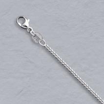 14K White Gold Diamond Cut Square Wheat 1.0mm