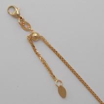 14K Yellow Gold Adjustable Square Diamond Cut Wheat Chain 1.5mm