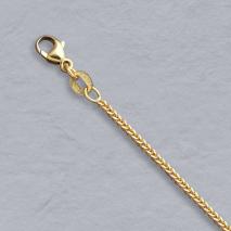 14K Yellow Gold Diamond Cut Square Wheat 1.0mm Chain