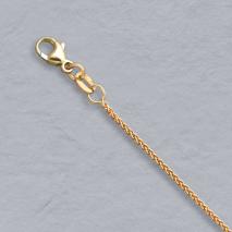 14K Yellow Gold Natural Round Wheat 1.1mm Chain