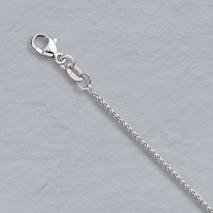 14K White Gold Round Wheat Chain 1.1mm