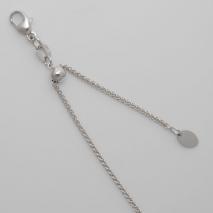 14K White Gold Adjustable Round Wheat 1.1mm Chain