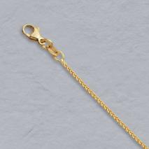 14K Yellow Gold Round Wheat 1.1mm Chain