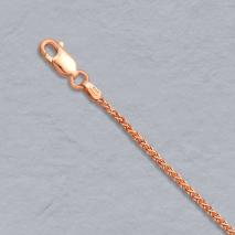 14K Rose Gold Round Wheat 1.5mm Chain