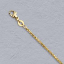 14K Yellow Gold Round Wheat 1.5mm Chain