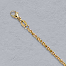 14K Yellow Gold Natural Round Wheat 2.0mm Chain