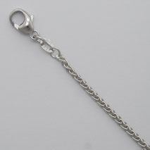 14K White Gold Round Wheat 2.0mm Chain