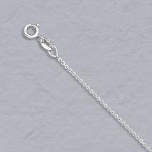 14K White Gold Flat Cable Chain 1.0mm 