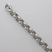 18K White Gold Handmade Rolo 8.7mm Chain