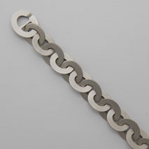 18K White Gold Prestige Link 13.4 mm Chain, Satin