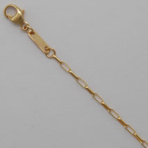 18K Yellow Gold Square Belcher 1.3mm Chain