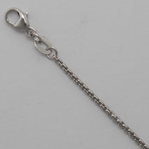 18K White Gold Round Box 1.6mm Chain