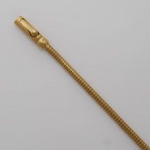 18K Yellow Gold Boa Snake 2.4mm Chain, Crocodile Clasp, Satin