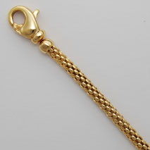 18K Yellow Gold Panda Chain 4.0mm, 2' Extender Chain