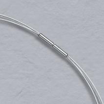 18K White Gold 3 Wire Choker, Bayonet Clasp