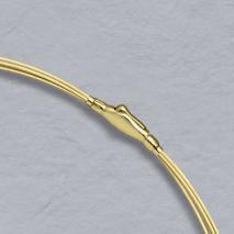 18K Yellow Gold 5 Wire Choker, Crocodile Clasp