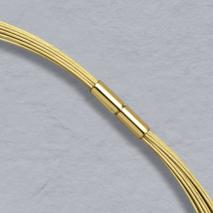 18K Yellow Gold 15 Wire Choker, Bayonet Clasp