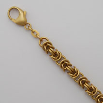 18K Yellow Gold Round Byzantine 6.0mm, Satin Chain