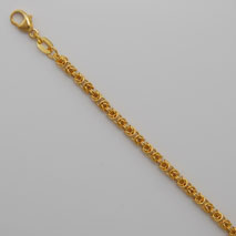 18K Yellow Gold Round Byzantine 2.6mm Chain