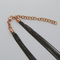 18K Rose Gold Black Rhodium Chain 10 Strand