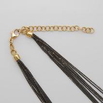 18K Yellow Gold Black Rhodium Chain 10 Strand