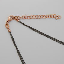 18K Rose Gold Black Rhodium Chain 3 Strand