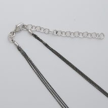 18K White Gold Black Rhodium Chain 3 Strand