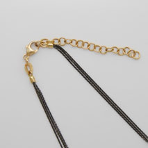 18K Yellow Gold Black Rhodium Chain 3 Strand