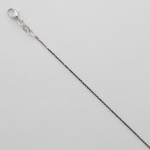 18K Black Rhodium Diamond Cut Cable Chain 0.8mm, White Gold Clasp