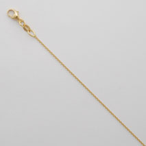 18K Yellow Gold Diamond Cut Cable 0.8mm Chain