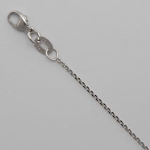 18K White Gold Diamond Cut Cable 1.0mm Chain