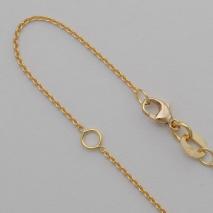 18K Yellow Gold Round Cable 1.0mm, 18' Chain with jump ring at 16'