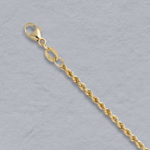 18K Yellow Gold Laser Rope Chain 2.1mm