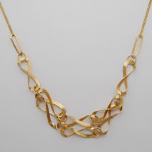 18K Yellow Gold Double Infinity Link Satin / Shiny Chain
