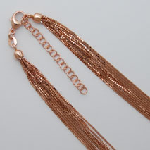 18K Rose Gold Octava 10 Strand, 2' Extender Chain