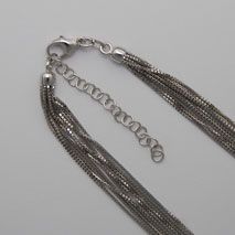 18K White Gold Octava 058 10 Strand Chain, 2' Extender Chain