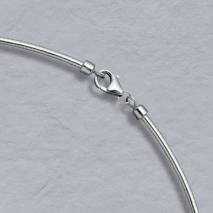 18K White Gold Round Omega 2.0mm Chain