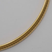 18K Yellow Gold Domed Omega, 5.0mm Chain