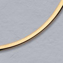 18K Yellow Gold Domed Omega 6.0mm Chain