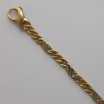 18K Yellow Gold / White Gold Fancy Link Chain