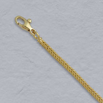 18K Yellow Gold Handmade Textured Foxtail Chain 2.3mm