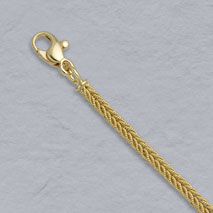 18K Yellow Gold Handmade Textured Foxtail 2.9mm Chain