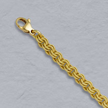 18K Yellow Gold Handmade Textured Twin Cable 4.1mm Chain