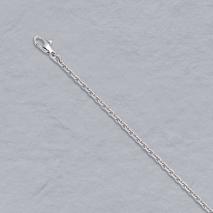 18K White Gold Handmade Textured Round Cable 2.4mm Chain