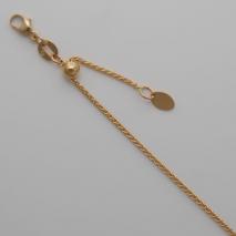 18K Yellow Gold Round Wheat 1.1mm, Adjustable Chain