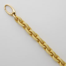 18K Yellow Textured Hollow Cable 8.5mm Chain